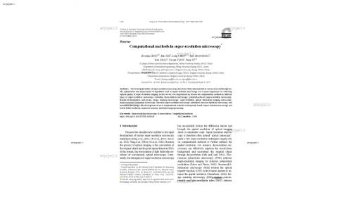 Computational methods in super-resolution microscopy